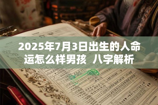 2025年7月3日出生的人命运怎么样男孩  八字解析