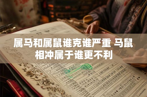 属马和属鼠谁克谁严重 马鼠相冲属于谁更不利