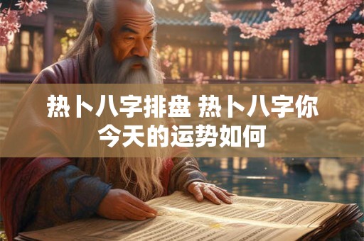 热卜八字排盘 热卜八字你今天的运势如何