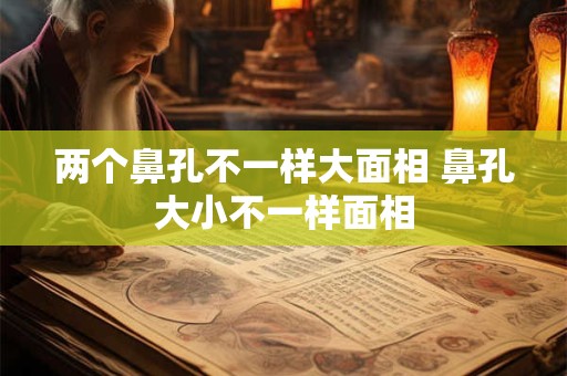 两个鼻孔不一样大面相 鼻孔大小不一样面相