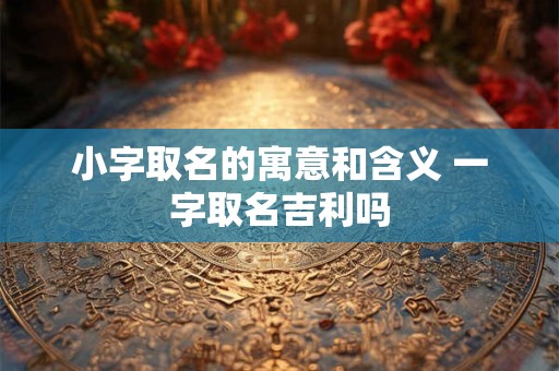 小字取名的寓意和含义 一字取名吉利吗