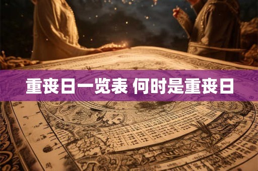 重丧日一览表 何时是重丧日