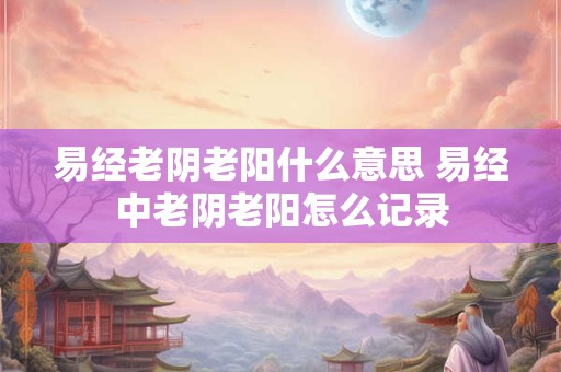 易经老阴老阳什么意思 易经中老阴老阳怎么记录
