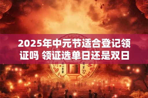 2025年中元节适合登记领证吗 领证选单日还是双日