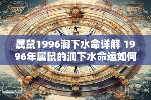 属鼠1996涧下水命详解 1996年属鼠的涧下水命运如何