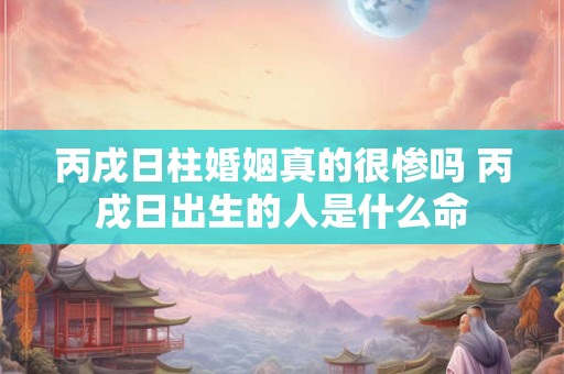 丙戌日柱婚姻真的很惨吗 丙戌日出生的人是什么命