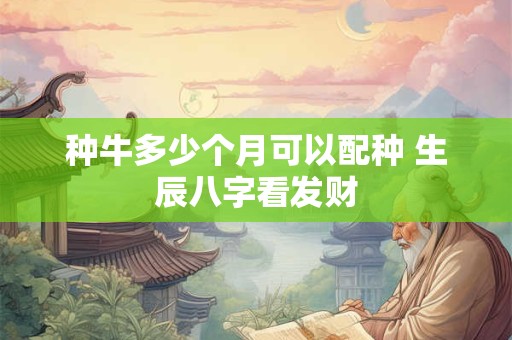 种牛多少个月可以配种 生辰八字看发财