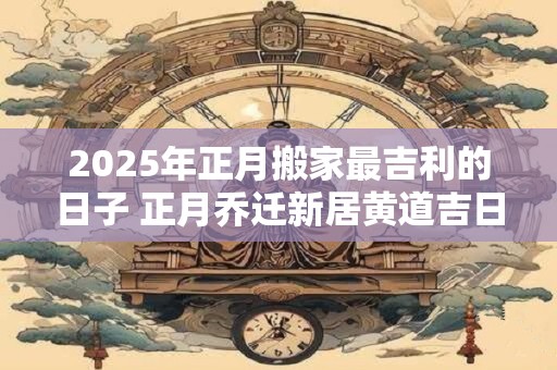 2025年正月搬家最吉利的日子 正月乔迁新居黄道吉日