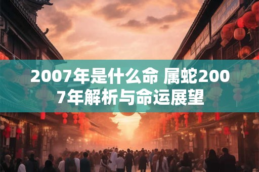 2007年是什么命 属蛇2007年解析与命运展望