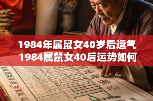 1984年属鼠女40岁后运气 1984属鼠女40后运势如何