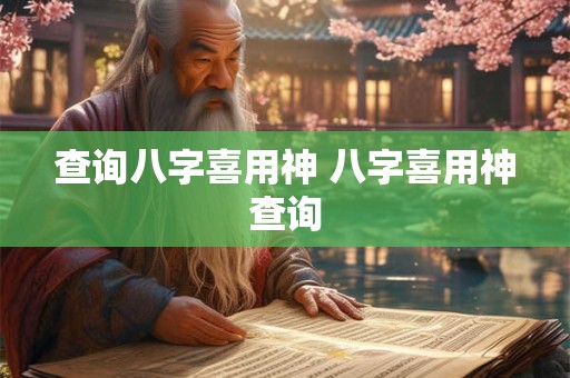 查询八字喜用神 八字喜用神查询