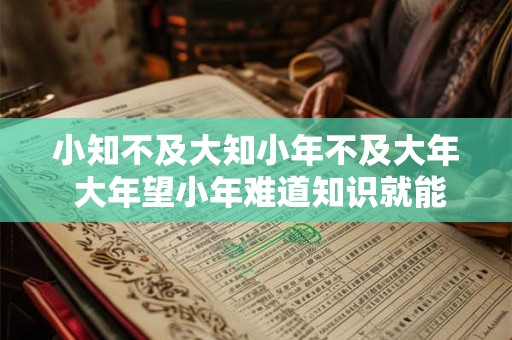 小知不及大知小年不及大年 大年望小年难道知识就能压倒经验