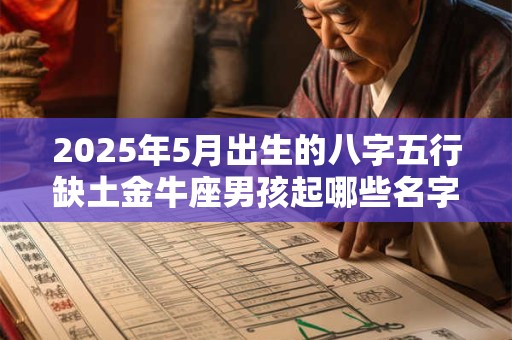 2025年5月出生的八字五行缺土金牛座男孩起哪些名字好