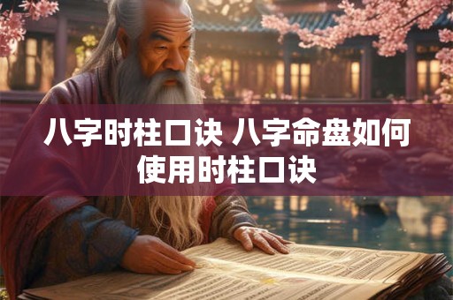 八字时柱口诀 八字命盘如何使用时柱口诀