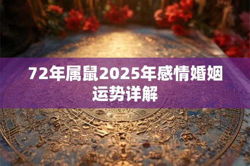 72年属鼠2025年感情婚姻运势详解