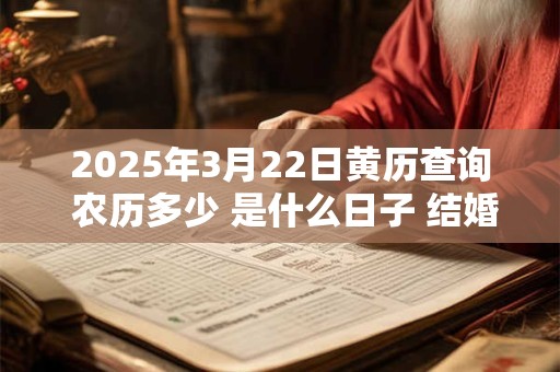 2025年3月22日黄历查询 农历多少 是什么日子 结婚吉时