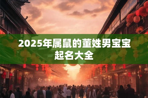 2025年属鼠的董姓男宝宝起名大全
