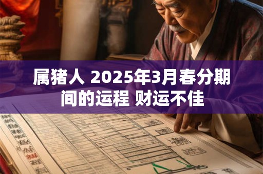 属猪人 2025年3月春分期间的运程 财运不佳