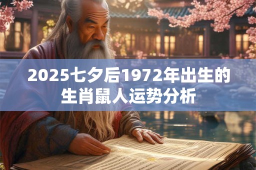 2025七夕后1972年出生的生肖鼠人运势分析 2025七夕后1972年出生的生肖鼠人运势分析