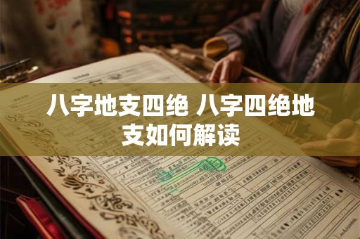 八字地支四绝 八字四绝地支如何解读