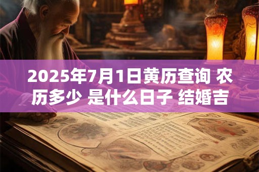 2025年7月1日黄历查询 农历多少 是什么日子 结婚吉时