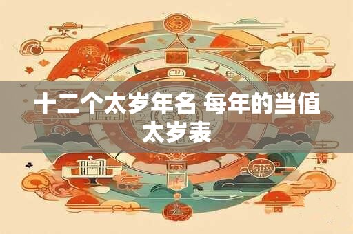 十二个太岁年名 每年的当值太岁表