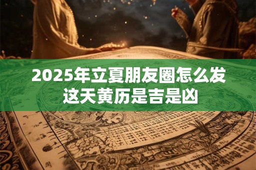 2025年立夏朋友圈怎么发 这天黄历是吉是凶