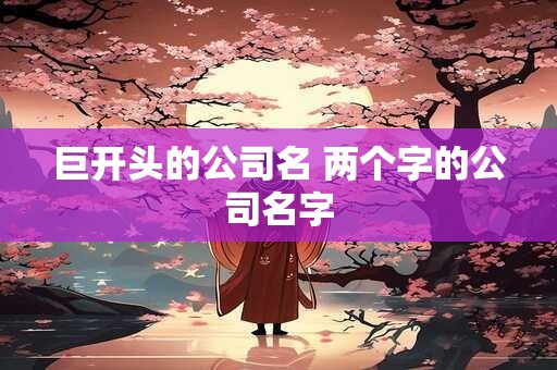 巨开头的公司名 两个字的公司名字