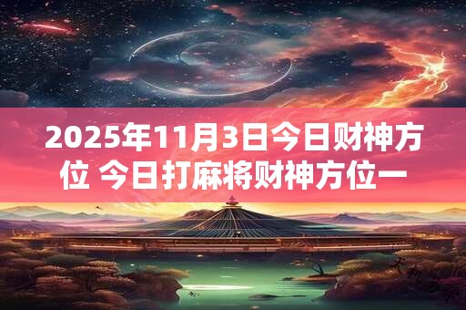 2025年11月3日今日财神方位 今日打麻将财神方位一览表
