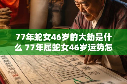 77年蛇女46岁的大劫是什么 77年属蛇女46岁运势怎么样