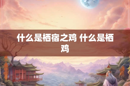 什么是栖宿之鸡 什么是栖鸡