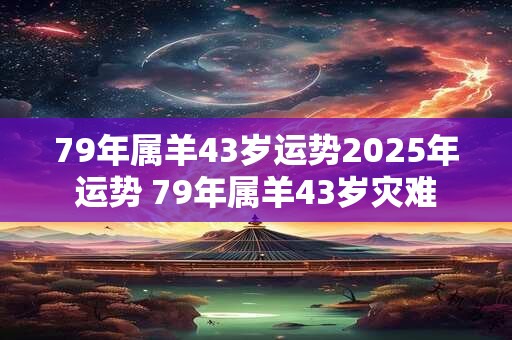 79年属羊43岁运势2026年运势 79年属羊43岁灾难 79年属羊43岁运势2026年运势 79年属羊43岁灾难