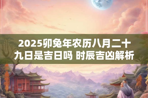 2025卯兔年农历八月二十九日是吉日吗 时辰吉凶解析