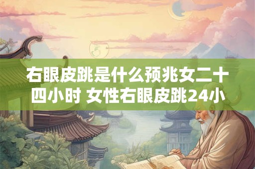 右眼皮跳是什么预兆女二十四小时 女性右眼皮跳24小时有何预兆
