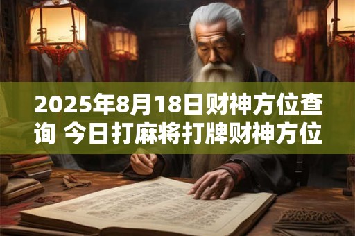 2025年8月18日财神方位查询 今日打麻将打牌财神方位