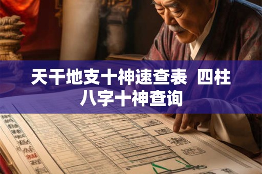 天干地支十神速查表  四柱八字十神查询
