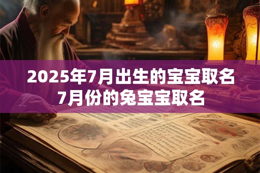 2025年7月出生的宝宝取名7月份的兔宝宝取名