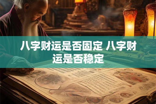 八字财运是否固定 八字财运是否稳定