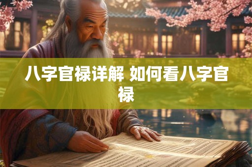 八字官禄详解 如何看八字官禄