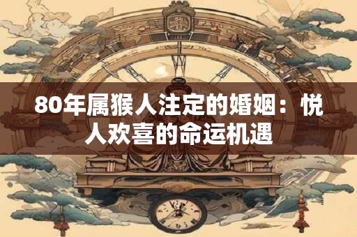 80年属猴人注定的婚姻：悦人欢喜的命运机遇