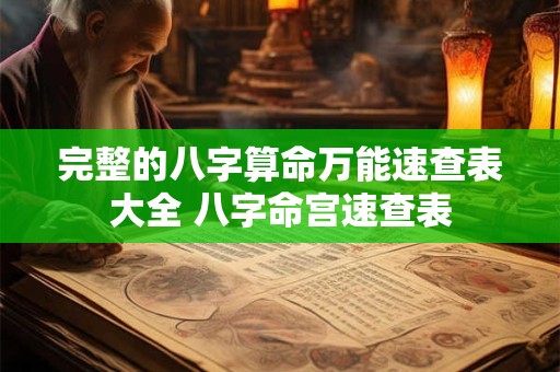 完整的八字算命万能速查表大全 八字命宫速查表 完整的八字算命万能速查表大全 八字命宫速查表