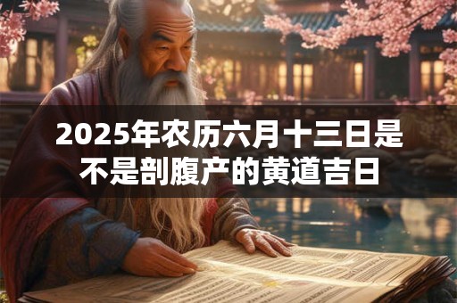 2025年农历六月十三日是不是剖腹产的黄道吉日