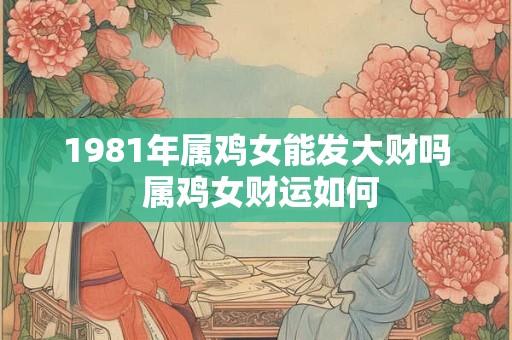 1981年属鸡女能发大财吗 属鸡女财运如何