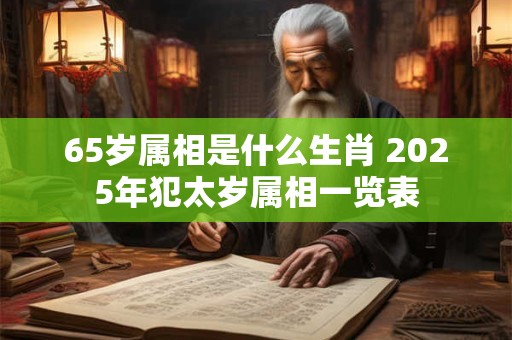 65岁属相是什么生肖 2025年犯太岁属相一览表