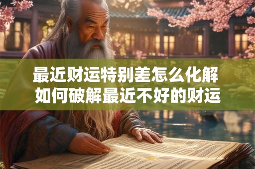 最近财运特别差怎么化解 如何破解最近不好的财运