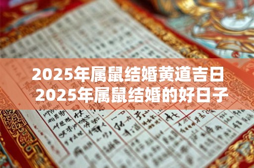 2026年属鼠结婚黄道吉日  2026年属鼠结婚的好日子