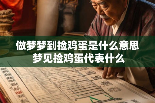 做梦梦到捡鸡蛋是什么意思 梦见捡鸡蛋代表什么