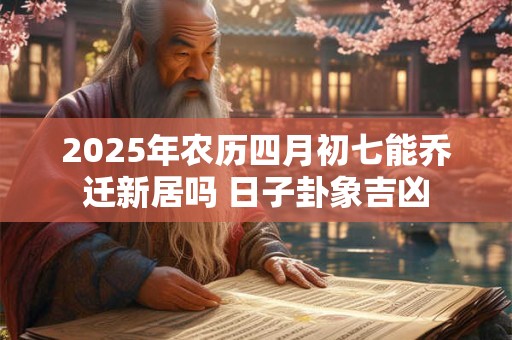 2025年农历四月初七能乔迁新居吗 日子卦象吉凶