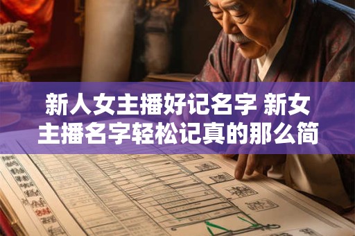 新人女主播好记名字 新女主播名字轻松记真的那么简单吗