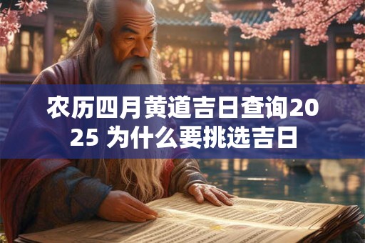 农历四月黄道吉日查询2025 为什么要挑选吉日